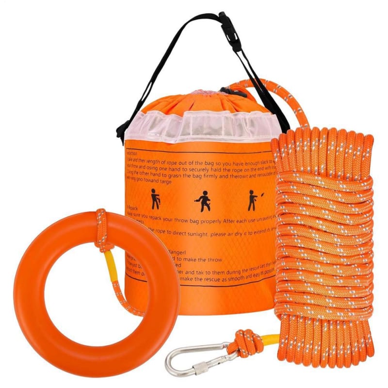 Geantă de aruncare pentru salvare, portabilă, cu funie din nylon de 8 mm, 15 m, plutitoare, pentru caiac și activități în aer liber