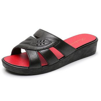 Papuci de vară pentru femei, sandale la modă pentru femei de vârstă mijlocie, sandale casual cu talpă moale pentru mame, sandale cu toc plat pentru femei de vârstă mijlocie și mai în vârstă, la modă