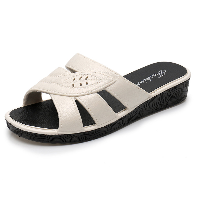 Papuci de vară pentru femei, sandale la modă pentru femei de vârstă mijlocie, sandale casual cu talpă moale pentru mame, sandale cu toc plat pentru femei de vârstă mijlocie și mai în vârstă, la modă