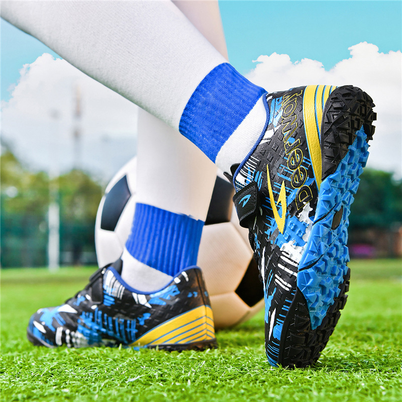 Unisex futbalové topánky na umelú trávu s dlhými ostňami, syntetická koža, tréningová obuv