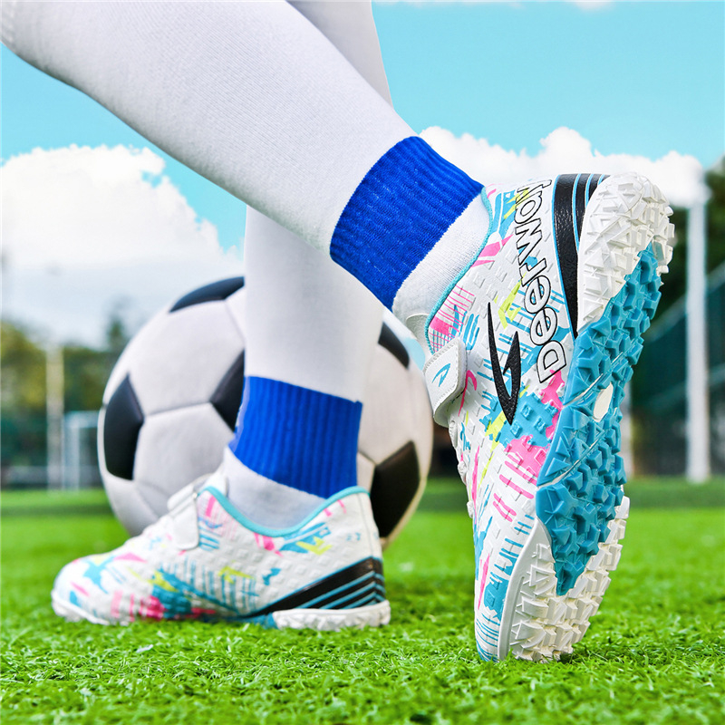 Unisex futbalové topánky na umelú trávu s dlhými ostňami, syntetická koža, tréningová obuv
