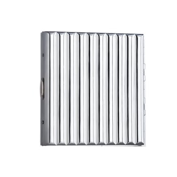 Carcasă metalică sigilată pentru țigări de dimensiune medie, aspect premium, design metal ondulat, capacitate 20 țigarete