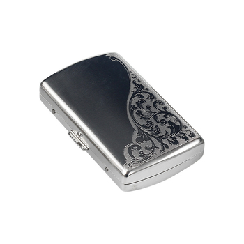 Carcasă metalică gravată pentru țigări, pentru 12 țigări, elegantă, compactă și portabilă, design masculin creativ cu suport pentru țigări