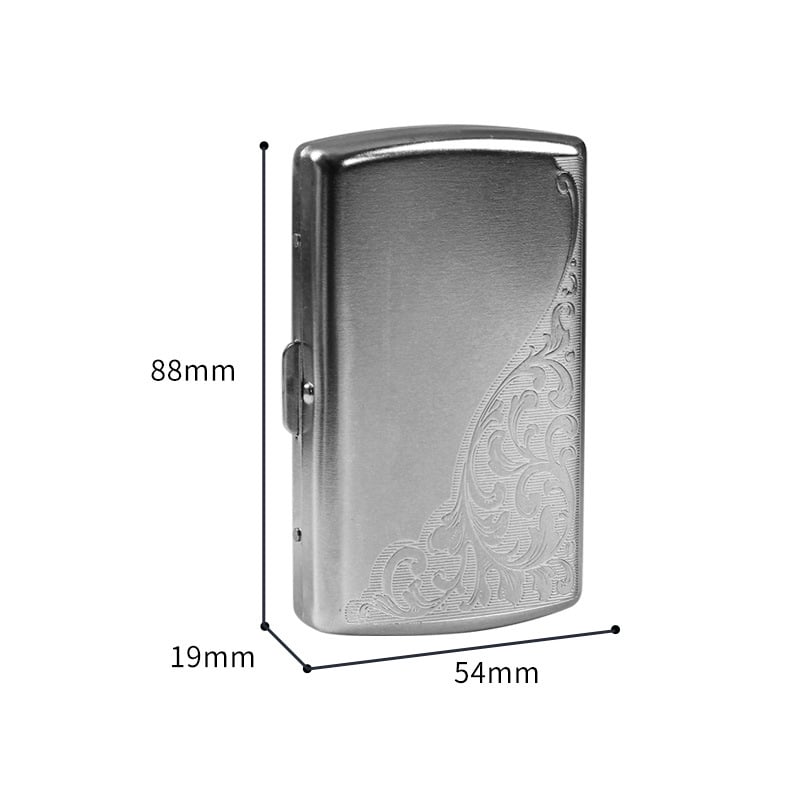 Carcasă metalică gravată pentru țigări, pentru 12 țigări, elegantă, compactă și portabilă, design masculin creativ cu suport pentru țigări