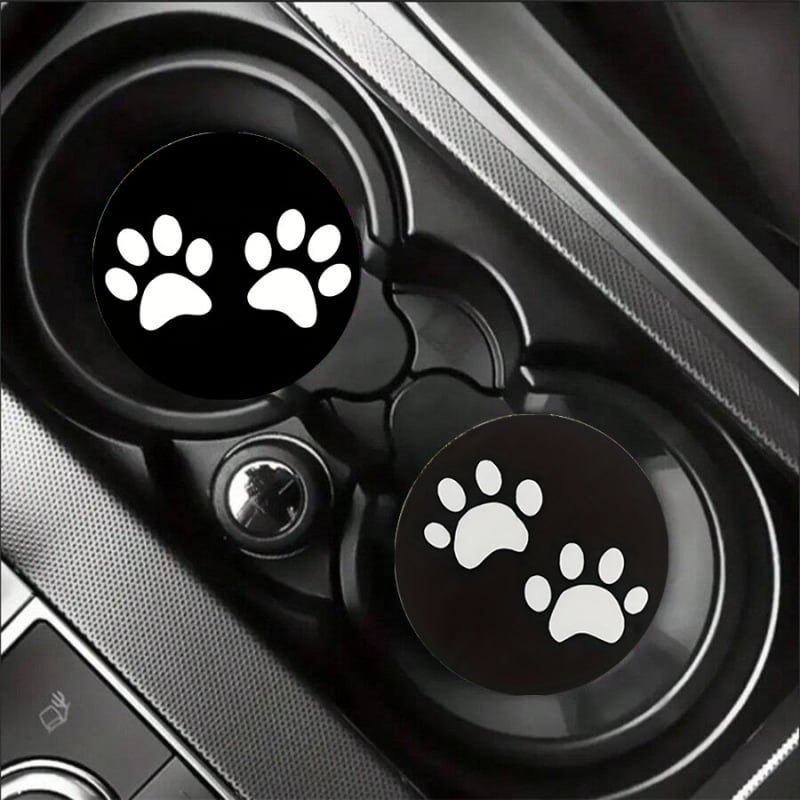 Covoraș auto pentru pahare, design cartoon, aspect piele, antiaderent, izolație termică și spațiu de depozitare