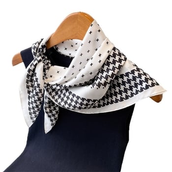 Houndstooth mintás poliészter sál, négyszögletes női sál, sokoldalú nyak- és fejkendő