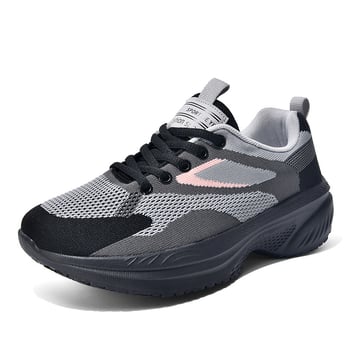 Обувки с цветен блок и широк връх, нов модел за четирите сезона, унисекс спортни обувки с дебела подметка за разходки и пътувания