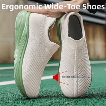 Slip-on tenisky s priedušnou sieťovinou, široká šírka 6E, veľkosť 46, pánske letné voľnočasové topánky.