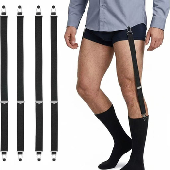 Clipuri pentru cămașă cu bandă elastică de 2.6 cm, design în formă de 1, pentru bărbați și femei, anti-pliuri și anti-alunecare, curea elastică reglabilă de fixare
