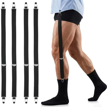 Clipuri pentru cămașă cu bandă elastică de 2.6 cm, design în formă de 1, pentru bărbați și femei, anti-pliuri și anti-alunecare, curea elastică reglabilă de fixare