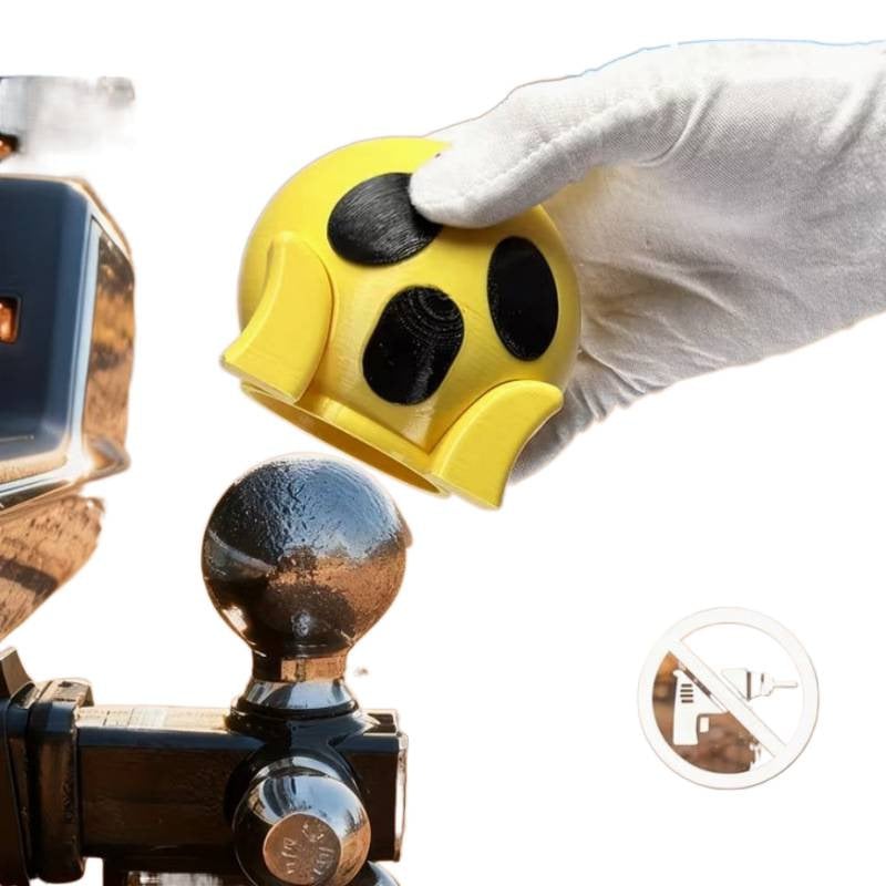 3D εκτυπωμένο emoji με γυαλιά ηλίου – διακοσμητικό για ρυμουλκούμενο, σε μορφή καπέλου μπέιζμπολ, φοβισμένο emoji σύμβολο, κάλυμμα σύνδεσης ρυμουλκούμενου