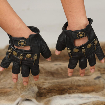 Mănuși steampunk pentru Halloween, carnaval și cosplay, piele PU, accesorii cu cap de pasăre