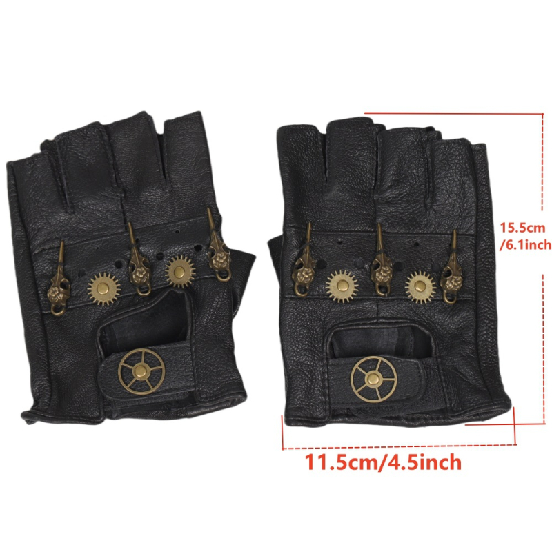 Mănuși steampunk pentru Halloween, carnaval și cosplay, piele PU, accesorii cu cap de pasăre