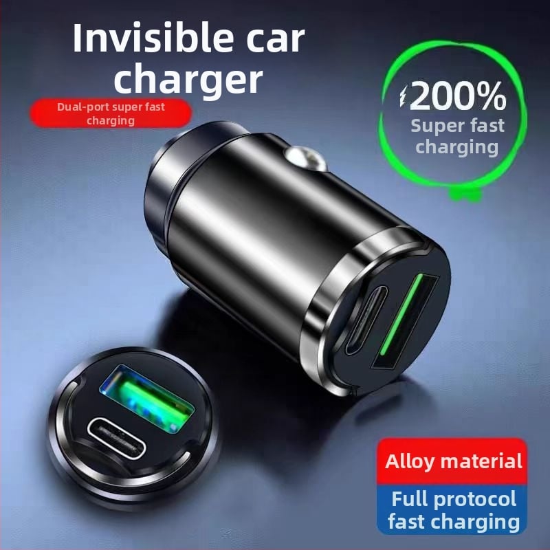 200W autós töltő, két gyújtódugó aljzattal, kompakt adapter, gyors töltés