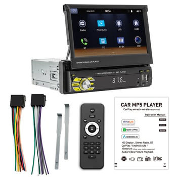 7-inčni bežični CarPlay MP5 player s ručno izvlačnim zaslonom i Bluetooth stražnja kamera