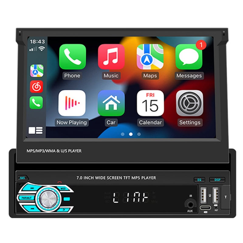 7-inčni bežični CarPlay MP5 player s ručno izvlačnim zaslonom i Bluetooth stražnja kamera