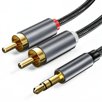 RCA audió kábel, 2 pár, 20 m, aranyozott, OFC réz