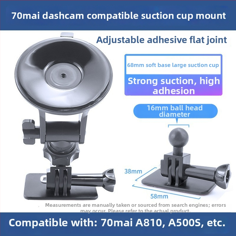 Silikónový držiak s vákuovou prisavkou pre auto dash cam 70Mai Pro A800/A500S, základňa 68 mm, 360°