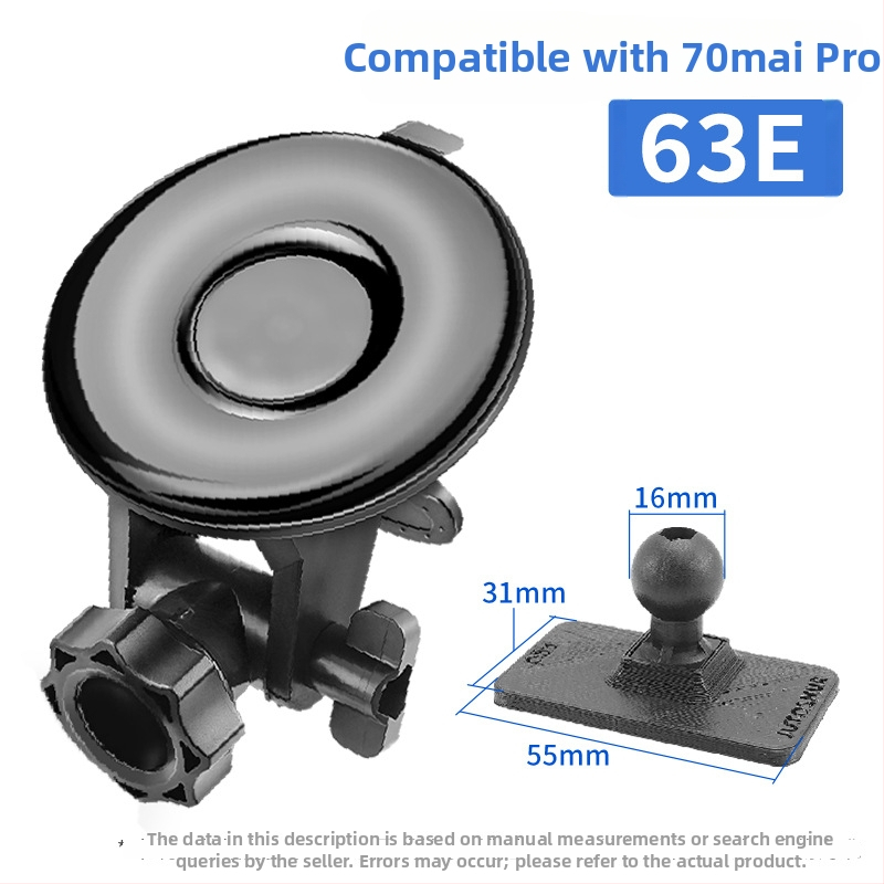 Silikónový držiak s vákuovou prisavkou pre auto dash cam 70Mai Pro A800/A500S, základňa 68 mm, 360°