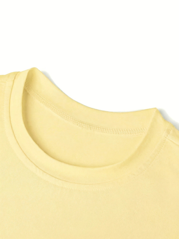 Tricou casual oversized cu imprimeu de lămâie, mânecă scurtă, 2026