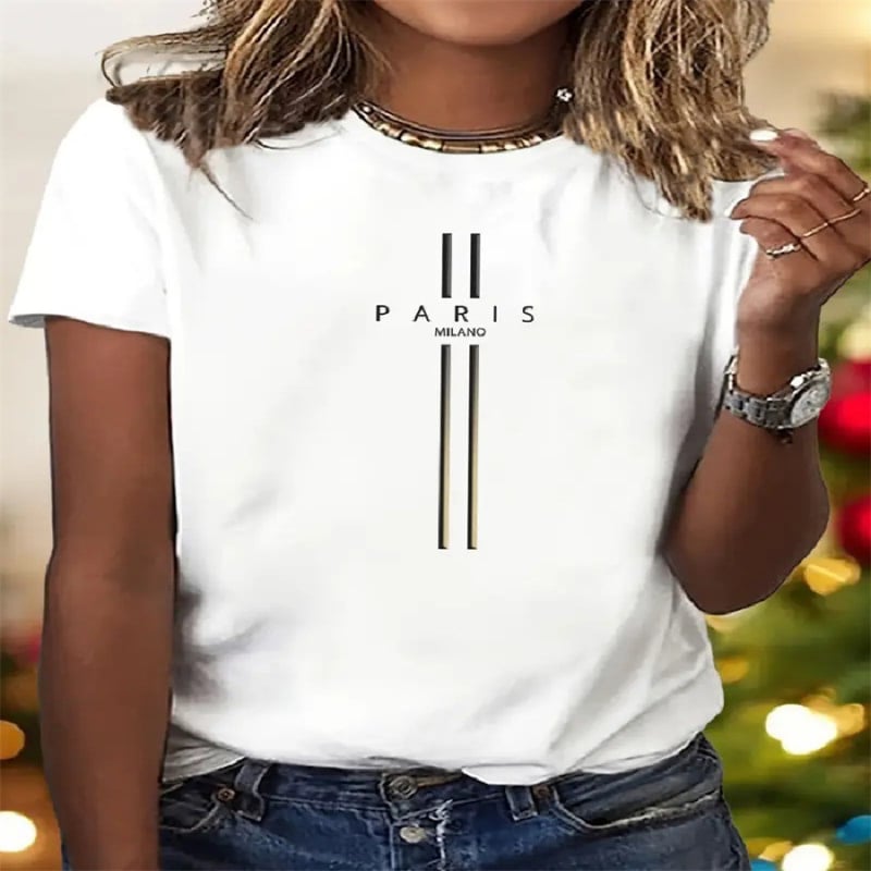 Tricou cu mâneci scurte, guler rotund, plus size, imprimeu 3D, croială lejeră, lungime normală, primăvara 2026