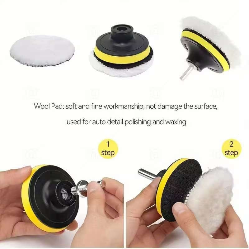 Set de 35 discuri pentru repararea farurilor și polisare auto, diametrul 75 mm (3 in), bureți de polisare cu șmirghel