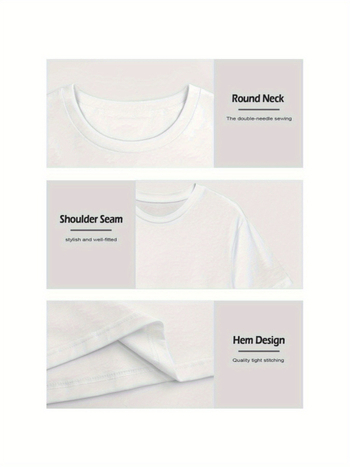 Tricou unisex din bumbac, imprimeu geometric, guler rotund, mâneci scurte, stil retro