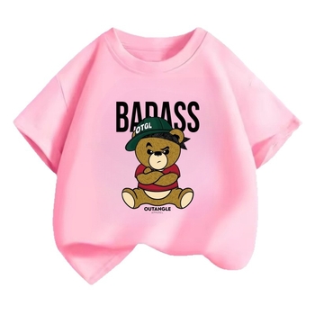 Παιδικό κοντομάνικο T‑shirt με τέσσερις γλυκούς αρκούδες, στοιβαζόμενες η μία πάνω στην άλλη – unisex, καλοκαίρι, χαλαρή γραμμή.
