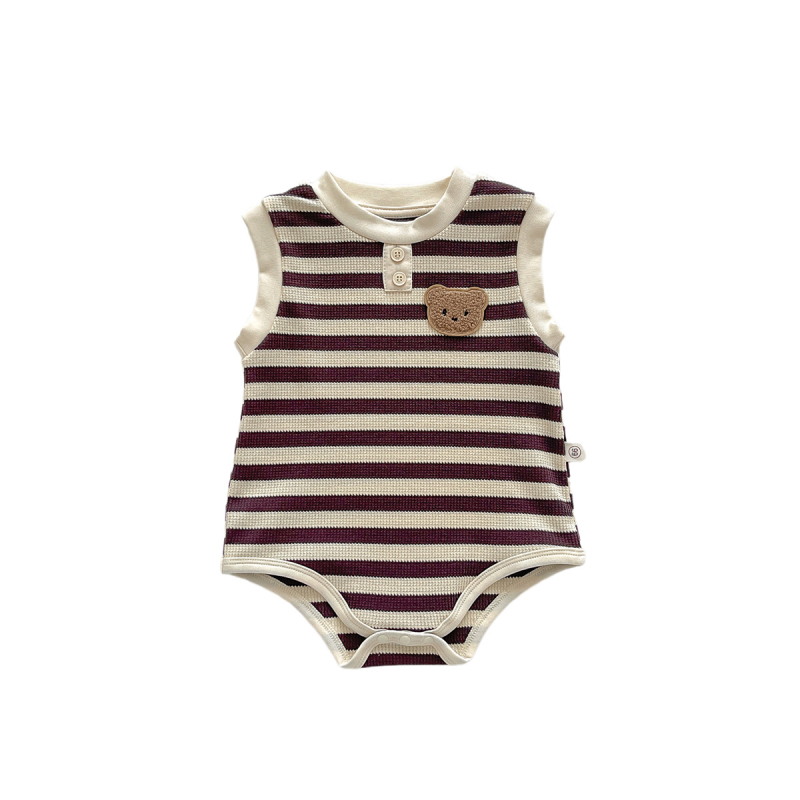 Βρεφικό φορμάκι χωρίς μανίκια ριγέ, unisex, καλοκαίρι 2026