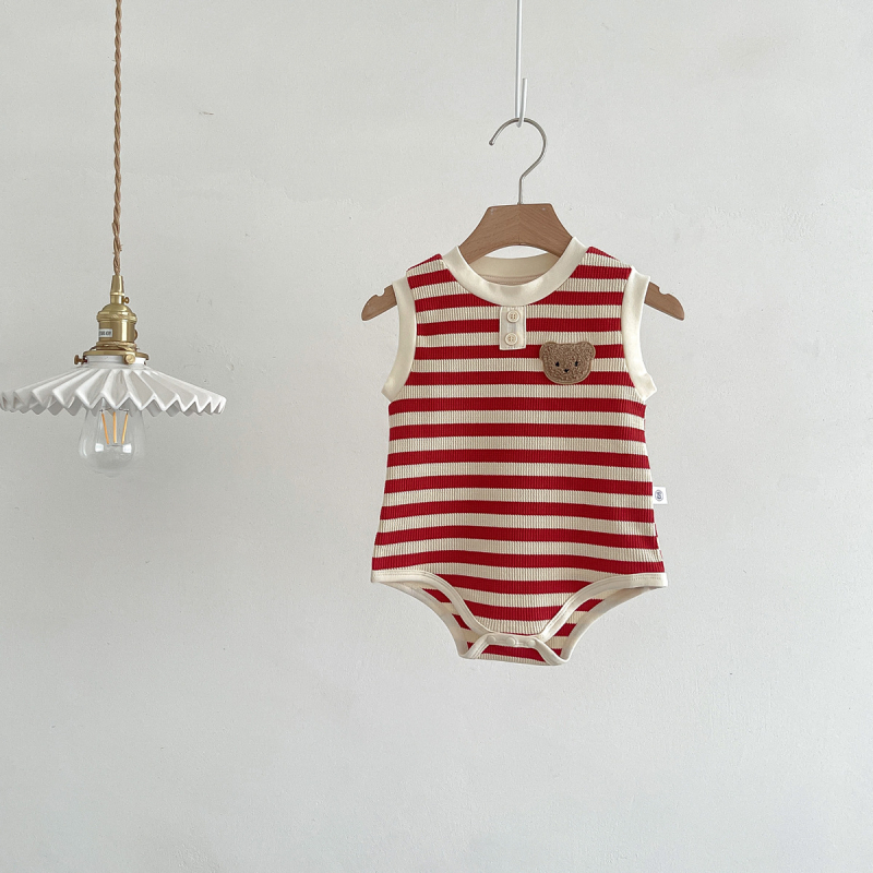 Βρεφικό φορμάκι χωρίς μανίκια ριγέ, unisex, καλοκαίρι 2026