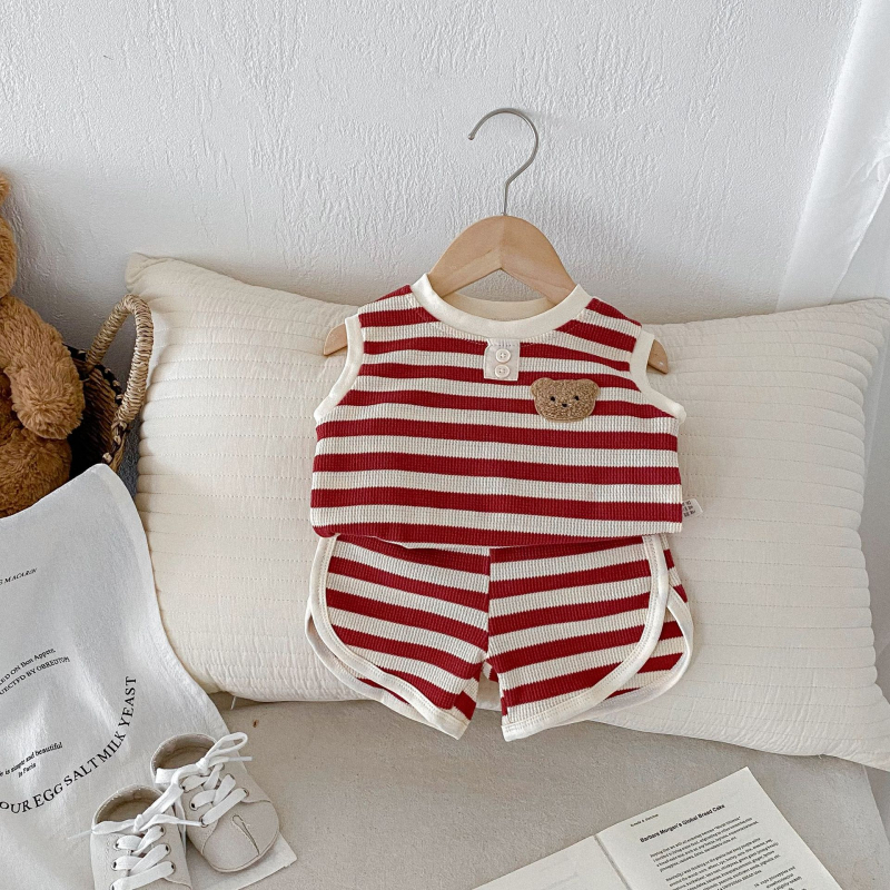 Βρεφικό φορμάκι χωρίς μανίκια ριγέ, unisex, καλοκαίρι 2026