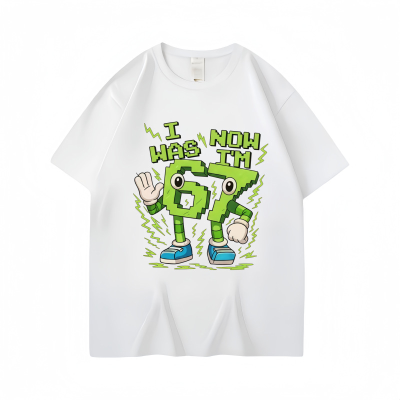 Παιδικό κοντομάνικο βαμβακερό T‑shirt, Άνοιξη/Καλοκαίρι 2026, Unisex, Στρογγυλός λαιμός, Μαλακό αίσθημα, Εκτύπωση με γράμματα