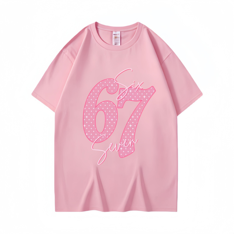 Παιδικό κοντομάνικο βαμβακερό T‑shirt, Άνοιξη/Καλοκαίρι 2026, Unisex, Στρογγυλός λαιμός, Μαλακό αίσθημα, Εκτύπωση με γράμματα
