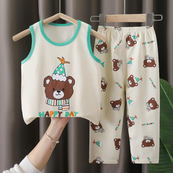 Σετ παιδικά κοντομάνικα από βαμβάκι για καλοκαίρι: μπλουζάκια, οικιακά ρούχα και πυτζάμες για αγόρια και κορίτσια