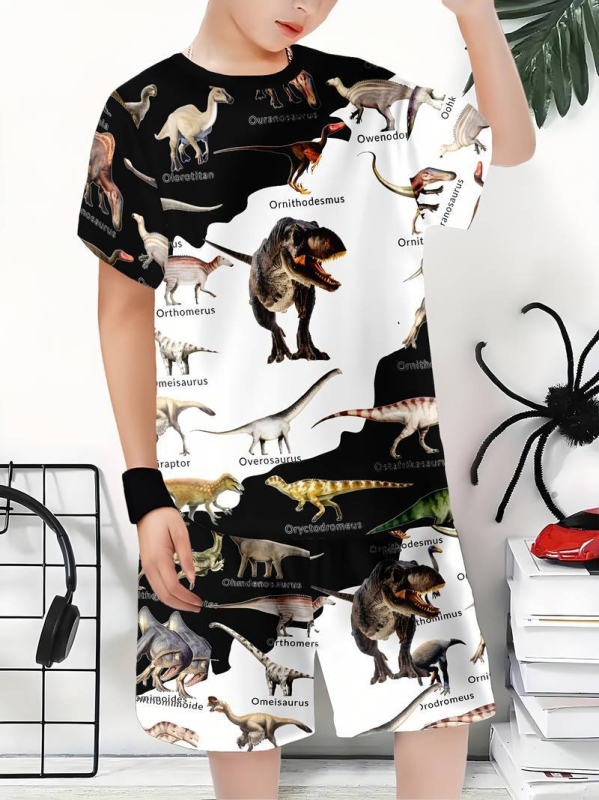 Παιδικό σετ δύο τεμαχίων για αθλητικά: T-shirt με 3D εκτύπωση και σορτς με κινούμενα σχέδια