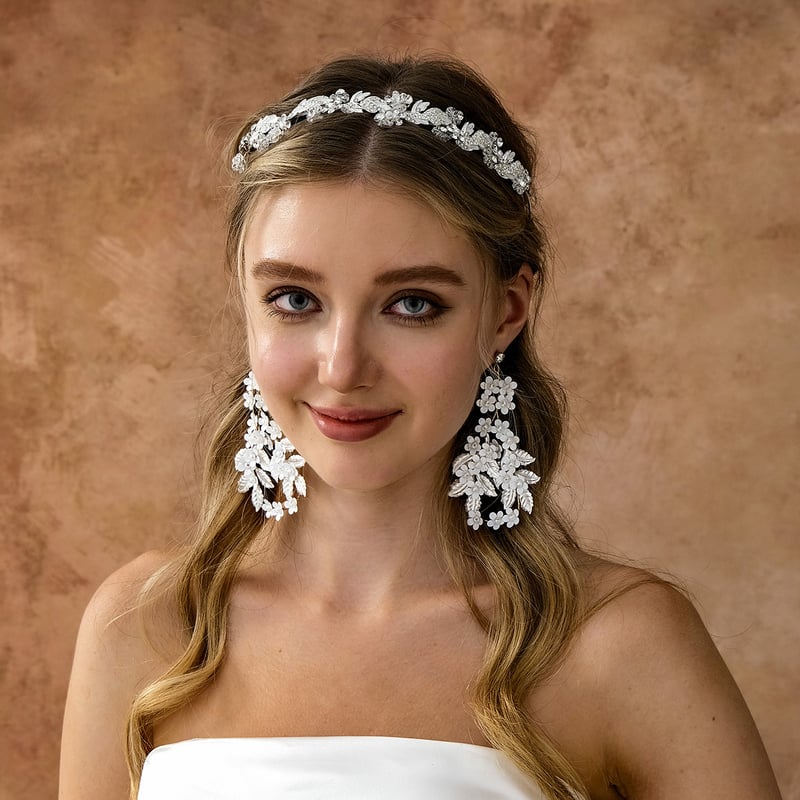 Accesorii de păr pentru mireasă transfrontaliere noi, bentițe de cristal, accesorii florale în stil coreean DIY lucrate manual, bentițe de mireasă cu perle