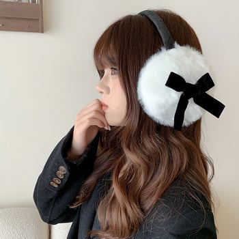 Зимни плюшени Ear Muffs с панделка, топли за жени и момичета, стил Y2K