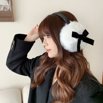 Зимни плюшени Ear Muffs с панделка, топли за жени и момичета, стил Y2K