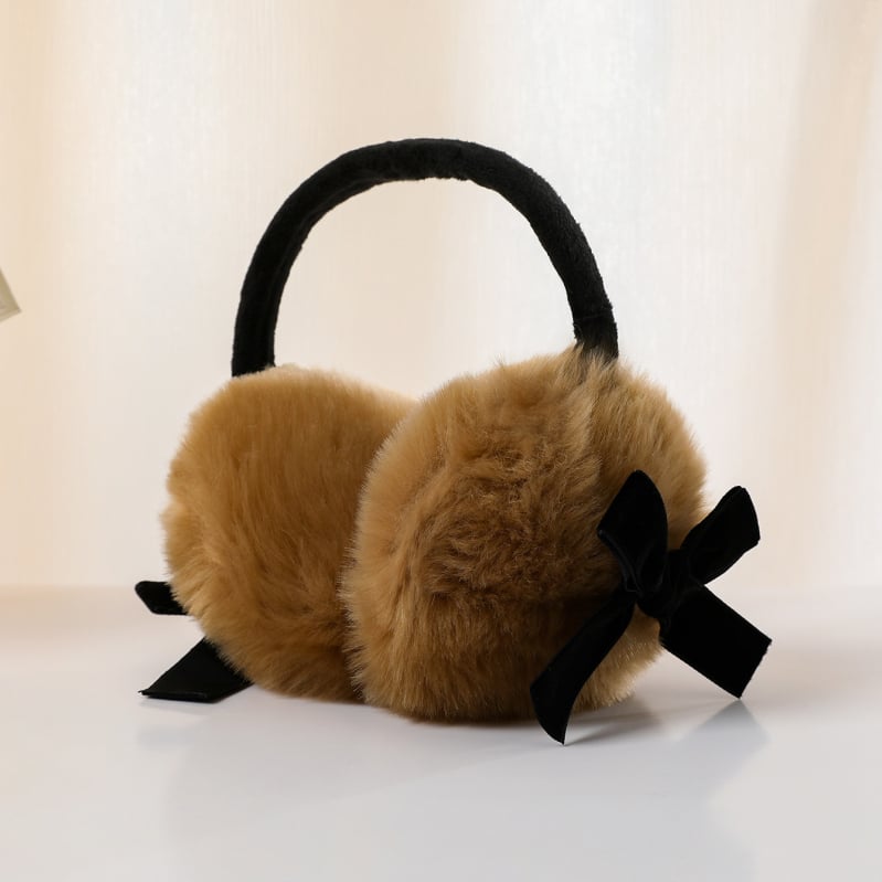 Зимни плюшени Ear Muffs с панделка, топли за жени и момичета, стил Y2K