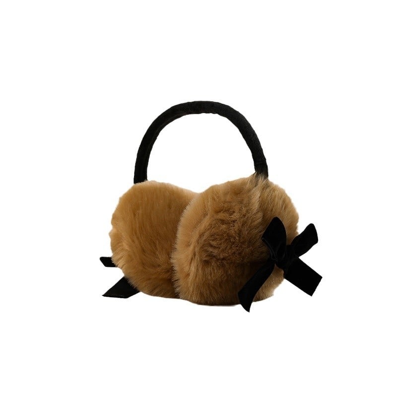 Зимни плюшени Ear Muffs с панделка, топли за жени и момичета, стил Y2K