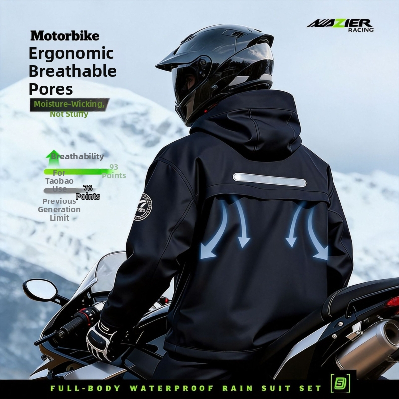 Pánsky dvojdielny dažďový komplet – plná ochrana pre motocykle a elektrické vozidlá