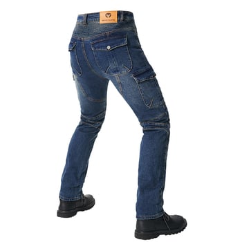 Blugi din denim pentru motociclist cu croială dreaptă, protecție împotriva căderilor, pentru off-road