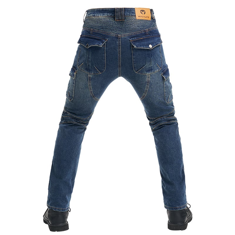 Blugi din denim pentru motociclist cu croială dreaptă, protecție împotriva căderilor, pentru off-road