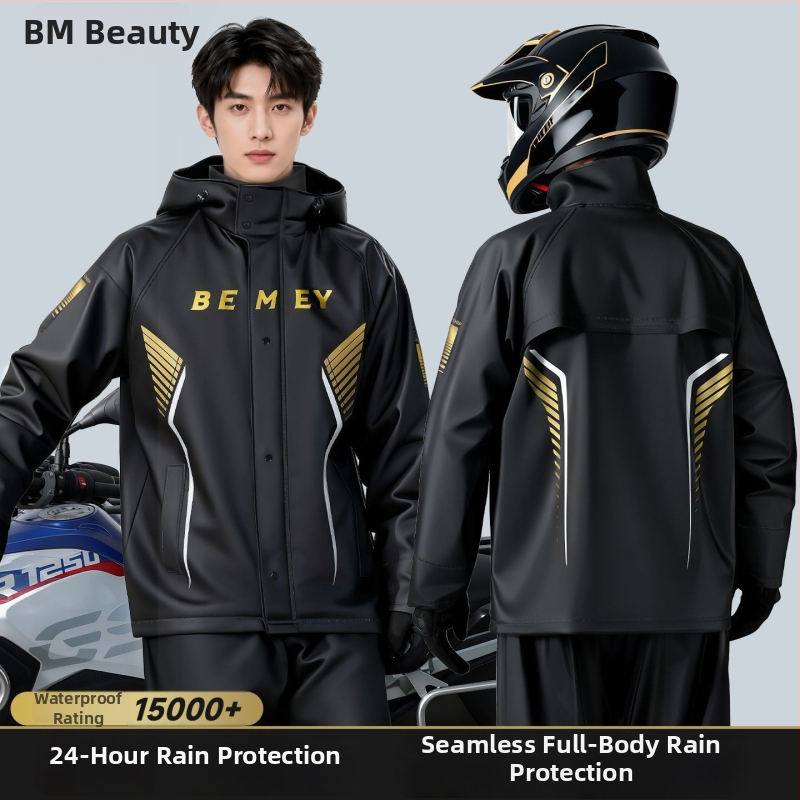 Be Beautiful Nepremokavý set pre jazdcov na motocykl – unisex, dvojdielny komplet, úplná ochrana proti dažďu pre dospelých