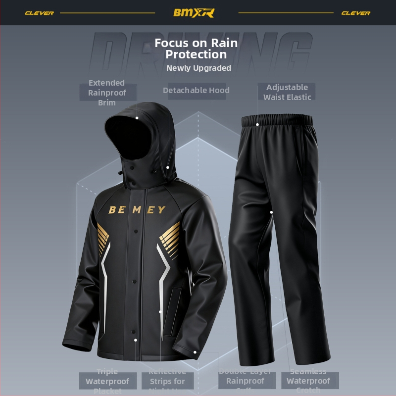 Be Beautiful Nepremokavý set pre jazdcov na motocykl – unisex, dvojdielny komplet, úplná ochrana proti dažďu pre dospelých