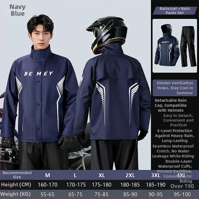 Be Beautiful Nepremokavý set pre jazdcov na motocykl – unisex, dvojdielny komplet, úplná ochrana proti dažďu pre dospelých
