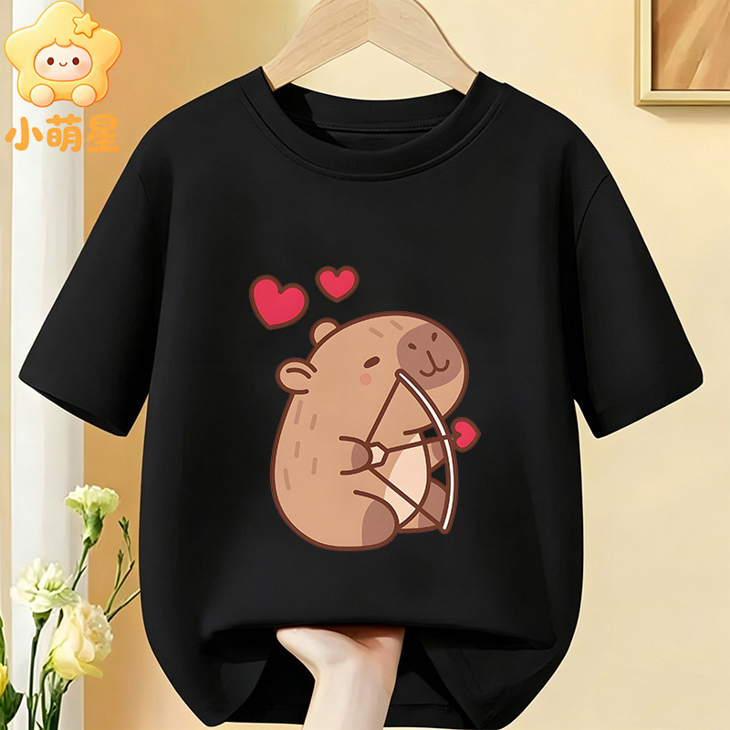 Παιδικό κοντομάνικο T‑shirt με καπιμπάρα και φάκελο με καρδιά, 100% βαμβάκι, Σειρά Θεραπείας, Μοντέλο 60424-4
