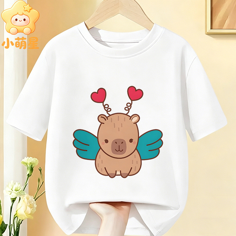 Παιδικό κοντομάνικο T‑shirt με καπιμπάρα και φάκελο με καρδιά, 100% βαμβάκι, Σειρά Θεραπείας, Μοντέλο 60424-4