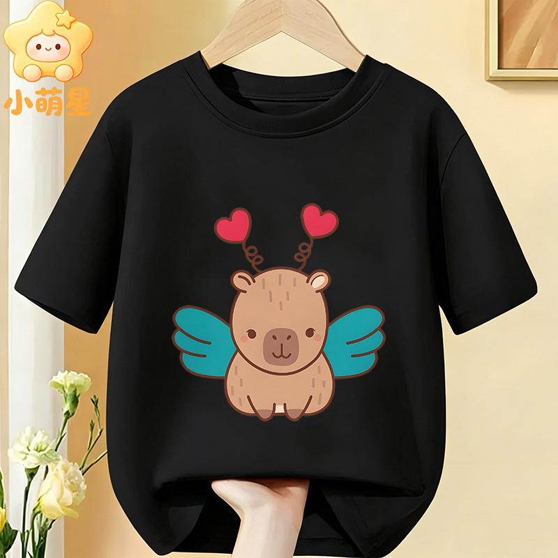 Παιδικό κοντομάνικο T‑shirt με καπιμπάρα και φάκελο με καρδιά, 100% βαμβάκι, Σειρά Θεραπείας, Μοντέλο 60424-4