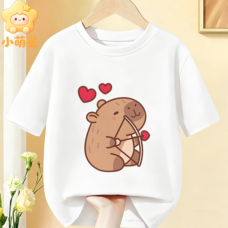 Παιδικό κοντομάνικο T‑shirt με καπιμπάρα και φάκελο με καρδιά, 100% βαμβάκι, Σειρά Θεραπείας, Μοντέλο 60424-4